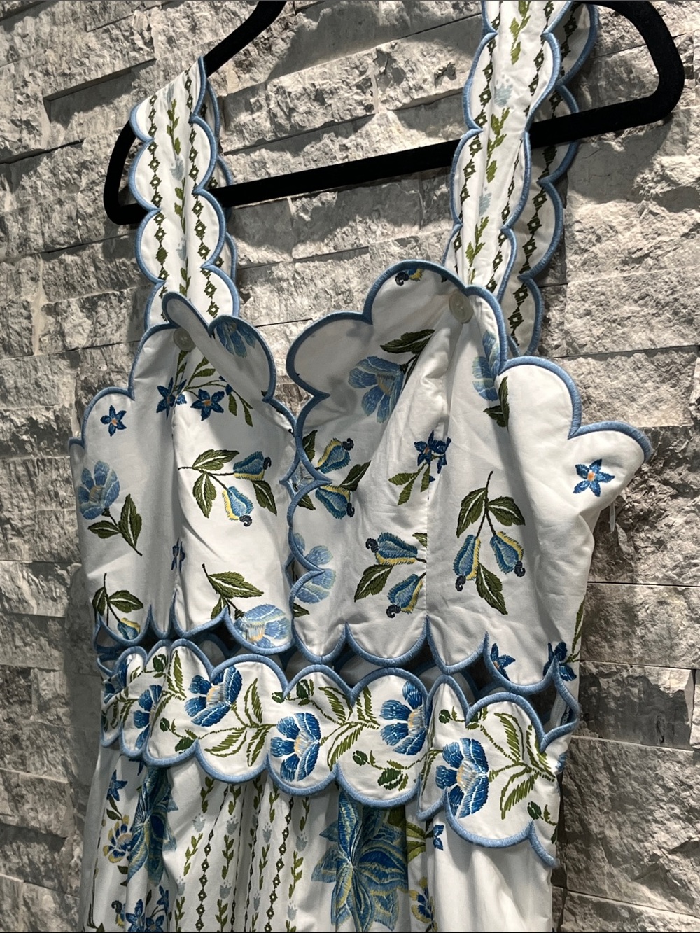 FARM Rio Sleeveless Scallop-Trim Printed Midi Dress Sz-M - Picture 5 of 15
